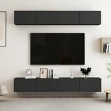 The Living Store TV omarice 4 kosi črne 100x30x30 cm iverna plošča - TV Omarica, (21374454) Cene