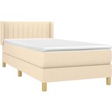 vidaXL Box spring postelja z vzmetnico krem 90x190 cm blago | Shoptok.si