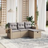 Maison Chic Seti vrtnega pohištva - Vrtna garnitura - Vrtni pohištvo set 4-delna z blazinami bež poli ratan, (21809830) | Shoptok.si