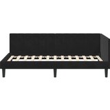 vidaXL Kotna postelja z vzglavjem Črna 90 x 200 cm Žamet | Shoptok.si