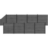 vidaXL Plošča ograje 9 pcs WPC in aluminij Siva, (5000249574) | Shoptok.si