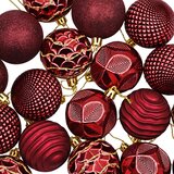  Set božićnih kuglica 36 kom. Vinska crvena 6 cm Polistiren | shoptok.hr