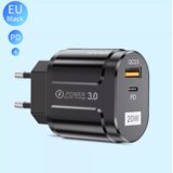 Techsuit Zidni punjač Premium (CHPD038) - USB-A, QC 3.0, USB-C, 20 W - crni | Eponuda.com