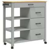  The Living Store Kuhinjski voziček MONZA 84x40x90 cm trdna borovina - Kuhinjski Voziček, (21448158) | Shoptok.si
