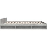  Posteljni okvir s predali betonsko siv 200x200cm inženirski les | Shoptok.si