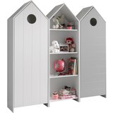 Vipack Bela/svetlo siva odprta otroška garderobna omara 173x171,5 cm CASAMI – Cene