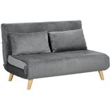 Nesta 2-sedežna raztegljiva zofa z ležiščem, zložljiva, nastavljivo naslonjalo, siva žametna, 130x78x79 cm, (5000493824) | Shoptok.si