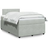 vidaXL Krevet s oprugama i madracem svjetlosivi 120x190 cm baršunasti | shoptok.hr