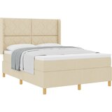 vidaXL Postelja z vzmetnico Krem 140x190 cm Tkanina, (22050292) u
