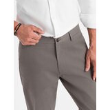 Ombre Men's REGULAR FIT chino pants with fine texture - gray | shoptok.hr