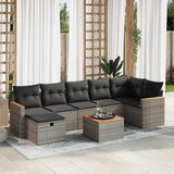  8-dijelni set vrtnih sofa od poliratana s jastucima sivi | shoptok.hr
