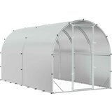  Kokošinjac Srebrna 400 x 200 x 200 cm Pocinčani čelik | shoptok.hr