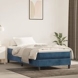 vidaXL Otroška vzmetnica z žepkasto vzmetjo modra 80x160 cm žamet | Shoptok.si