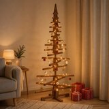  Drveno božićno drvce KOTKA 150 cm Masivna borovina - 150 cm Tamno smeđa završna obrada | shoptok.hr