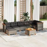 Maison Chic Seti vrtnega pohištva - Vrtna garnitura - Vrtni pohištvo set 8-delna z blazinami siv poli ratan, (21799755) | Shoptok.si