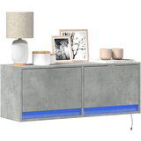Maison Chic Stenska TV omarica - TV stojalo - Televizijska omarica z LED lučkami betonsko siva 100x31x38 cm, (21698698) | Shoptok.si