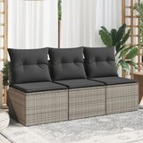 Maison Chic Vrtni kavč - Zunanji kavč z blazinami trosed siv poli ratan, (22043856) | Shoptok.si