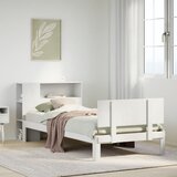 vidaXL Knjižna postelja brez vzmetnice bela 90x190cm trdna borovina | Shoptok.si