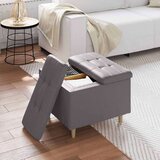  Otoman za pohranu s jastukom Sivi 60 x 60 x 45 cm Umjetna koža - Sivi 60 cm Umjetna koža | shoptok.hr