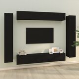 vidaXL 8-dijelni set TV ormarića crni od konstruiranog drva | shoptok.hr