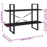 Ormarić za knjige s 2 razine crni 100 x 30 x 70 cm od borovine | Eponuda.ba