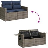  9-dijelni set vrtnih sofa poliratan i bagrem s jastucima sivi | shoptok.hr