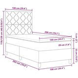 Box spring krevet Sivo-smeđa 100 x 200 cm tkanina | shoptok.hr