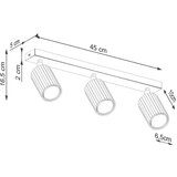  Stropna svetilka KARBON 3L bela, (21626968) | Shoptok.si