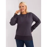 Fashion Hunters Graphite women's plus size sweatshirt with cuffs