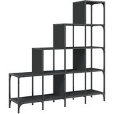  The living store knjižna omara črna 122x30x132 cm inženirski les in kovina - knjižna omara, (21498984) | Shoptok.si