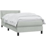 Box Spring krevet s madracem svijetlo sivi 80x210 cm baršun | shoptok.hr