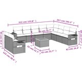  11-dijelni set vrtnih sofa od poliratana s jastucima bež | shoptok.hr