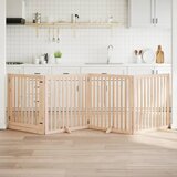 vidaXL Ograda za pse z vrati zložljiva 4 paneli 320 cm topolovina | Shoptok.si