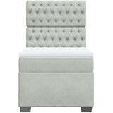Box spring krevet s madracem svjetlosivi 80 x 200 cm baršunasti | shoptok.hr