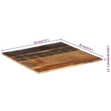  Četvrtasta stolna ploča 70x70 cm 15 - 16 mm od obnovljenog drva | shoptok.hr