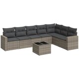 Maison Chic Seti vrtnega pohištva - Vrtna garnitura - Vrtni pohištvo set 8-delna z blazinami siv poli ratan, (21800335) | Shoptok.si