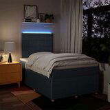 vidaXL Box spring postelja z vzmetnico modra 120x190 cm blago, (21307665) | Shoptok.si
