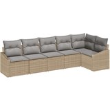  vrtni kavč set Set 6 Bež Ratan, Poliester Zunanji kavč Moderni, (22064973) | Shoptok.si
