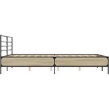  Okvir za krevet boja hrasta 150x200cm konstruirano drvo i metal | shoptok.hr