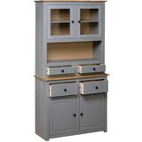 Furnova Visoka omara siva 93x40,5x180 cm trdna borovina Panama Range, (21955006) | Shoptok.si