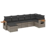 Maison Chic Seti vrtnega pohištva - Vrtna garnitura - Vrtni pohištvo set 7-delna z blazinami siv poli ratan, (21803343) | Shoptok.si