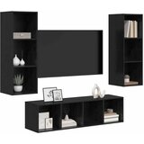  Set TV komoda Zidne 3 pcs Crni hrast Konstruirano drvo | shoptok.hr