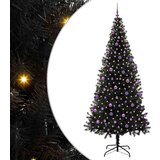 vidaXL Božično drevo med 300 LED z stojalom Črna 240 cm PVC | Shoptok.si