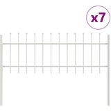  Vrtna ograja z ostrim vrhom, bela, 11,9x0,6 m, jeklo | Shoptok.si