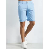Fashionhunters Men's Shorts with Light Blue Stripes