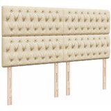  Krevet s oprugama i madracem krem 200 x 200 cm od tkanine | shoptok.hr