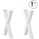  Noge za blagovaonski stol u obliku slova X, 2 kom, bijele, 50 x (72-73) cm, čelik | shoptok.hr