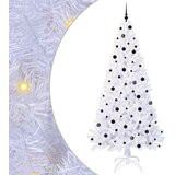 vidaXL Umestno božično drevo med 300 LED Bela 240 cm PVC in jeklo | Shoptok.si