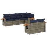 vidaXL 7-dijelni set vrtnih sofa od poliratana s jastucima sivi | shoptok.hr