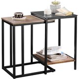 SoBuy komplet dveh kavnih mizic v industrijskem slogu v rjavi barvi, (20814846) | Shoptok.si